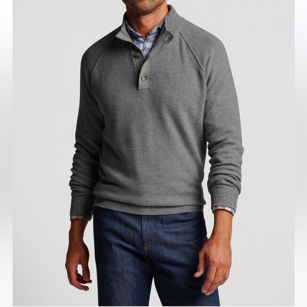 Peter Millar Crown Parkway Textured 3-Button Mock Neck Sweater XL NWT - Picture 4 of 12